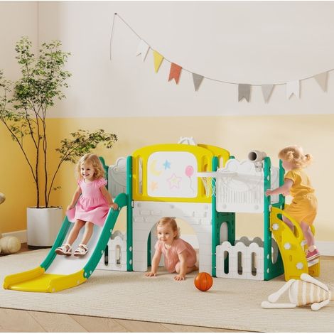 CHICFURN Scivolo bambini 7 in 1 176 x 150 x 94 cm in HDPE multicolore interno esterno (1/5)