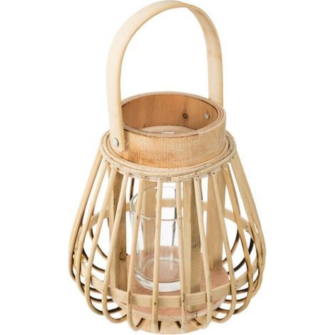 Lanterne Rania en Rotin 14x16cm – Atmosphera, Créateur d'Intérieur Élégant et Naturel (1/2)