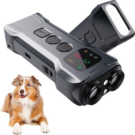 Dispositivo antiabbaio per cani 2025, dispositivi antiabbaio per cani propri o dei vicini, dispositivo di addestramento per cani a ultrasuoni, sicuro ed efficace, portatile, per uso interno ed esterno (1/5)