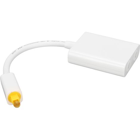 Répartiteur de câble optique 1 entrée 2 sorties, câble audio numérique à fibre optique pour son surround, lecteur DVD/CD, amplificateur d'ordinateur, blanc (1/5)