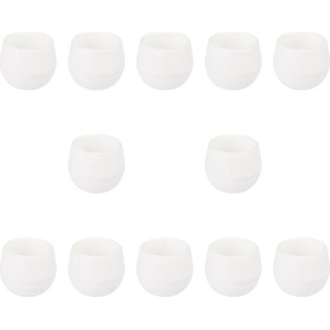 12 petits pots de fleurs blancs simples (1/5)