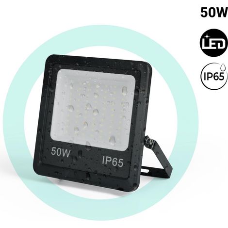 Proyector LED De Exterior - 50W - Negro - IP65 - Blanco Frío