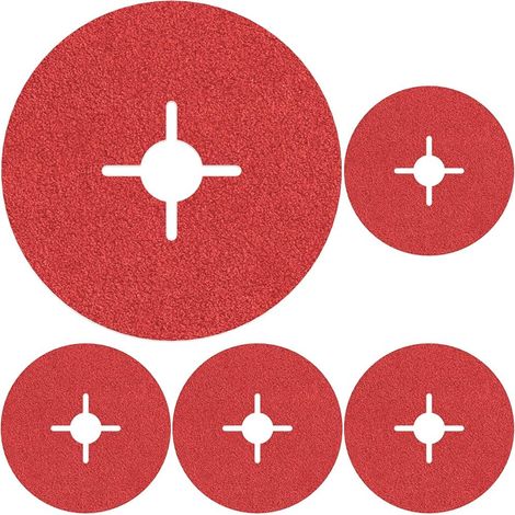 Disque abrasif sur fibres PRO Metal R780 pour Acier, Acier inoxydable, Ø 125 mm, Grain 60, Accessoire Petite meuleuse angulaire, Lot de 5 (1/5)