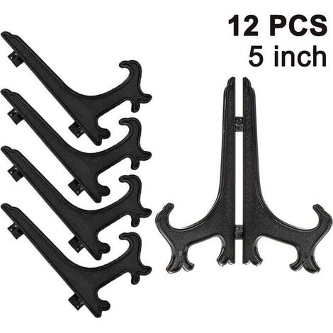 Chevalets pliants en plastique pour assiettes, bols, livres ou DVD – Lot de 12 présentoirs pratiques et robustes (1/5)