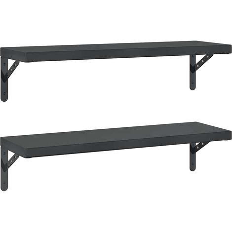 Maison Exclusive - Wandregale 2 Stk. 75x23,5 cm Schwarz Edelstahl