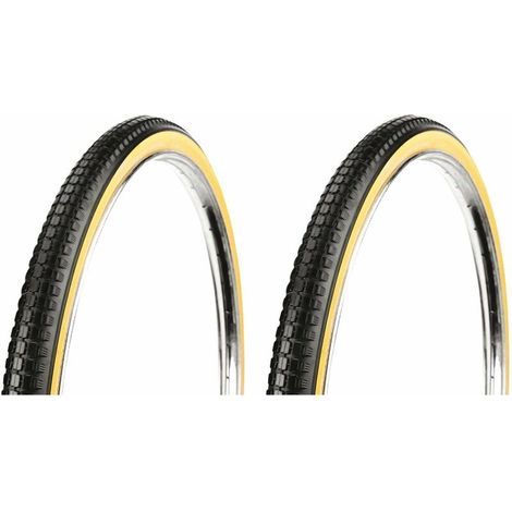 2x Pneu ballon vélo 650 x 1/2 B (44-584) 26 x 1 1/2 x 1 5/8 noir brun cycle ville route cyclotourisme randonneuse vintage