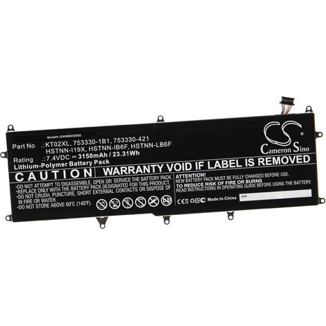 vhbw Akku Ersatz für HP 753330-1B1, HSTNN-I19X, 753330-421, HSTNN-LB6F, HSTNN-IB6F, KT02XL für kabellose Tastatur (3150 mAh, 7,4 V, Li-Polymer) (1/2)