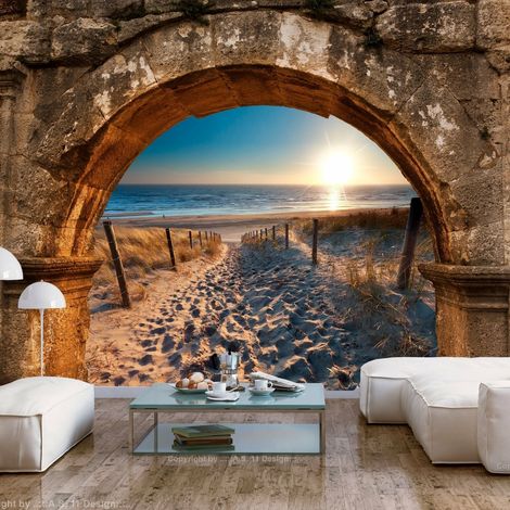 Papier peint arc et plage - 350 x 245 cm