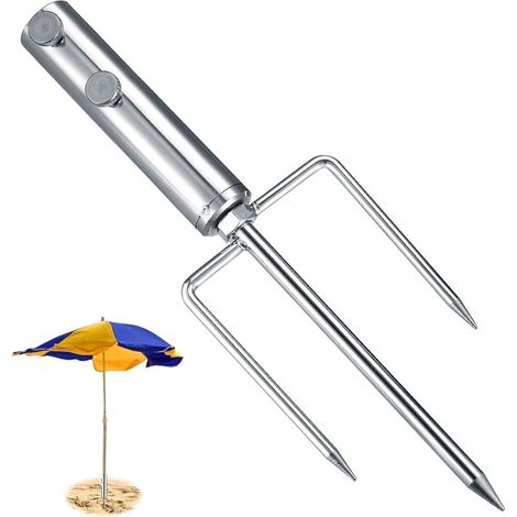 Pied de parasol, support de parasol avec ancrage au sol, structure détachable, convient aux parasols de jardin, de pêche et de plage. (1/5)