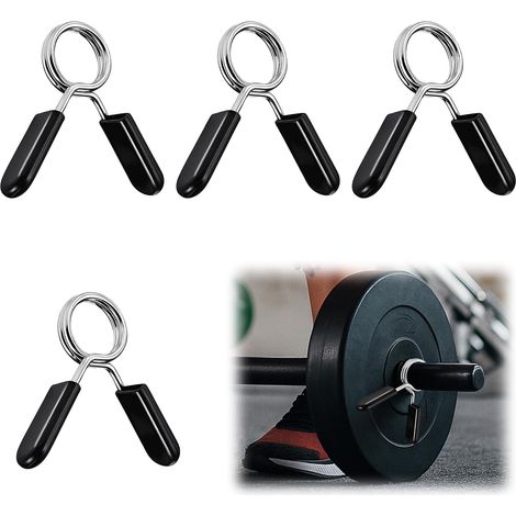 4 Pièces 28mm Pince à Ressort pour Haltères, Clip pour Barre de Musculation, Collier de Serrage pour Haltérophilie, Adapté aux Barres 28mm pour haltère Musculation et alteres Musculation (1/5)