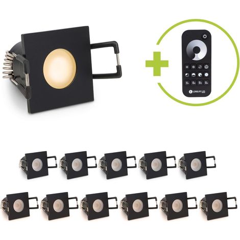 Einbaustrahler Mini Livorno eckig 3W 2700K IP65 - Farbe: schwarz matt - Anzahl: 12x (1/5)