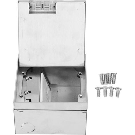 Prise encastrée au sol, double prise à 3 broches, USB Type C, Ports de charge rapide, boîte de jonction en acier inoxydable, sortie étanche
