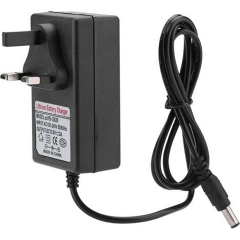 Chargeur Secteur - 12.6 V 2 A - Pour Batterie Lithium-ion - Entrée 100-240 V - Fiche UK - 5.5 x 2.5 mm - 1 Pièce (1/5)