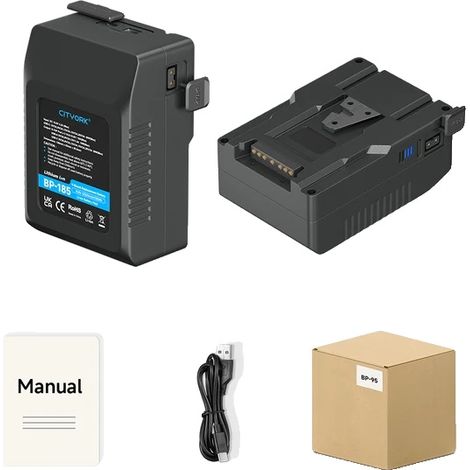 Batería V-Mount, alta capacidad de 15000 mAh, compatibilidad versátil, BP-185 12500 mAh (1/2)