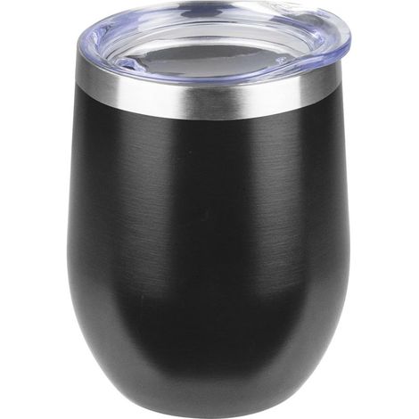 Botella de agua isotérmica, vaso, taza de café, jarra, revestimiento de acero inoxidable, color negro, 8 x 6,2 x 11,6 cm, 360 ml, 12 oz (1/5)