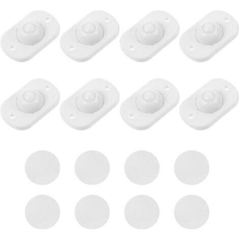 Lot de 8 mini roulettes auto-adhésives, rotation à 360°, roulettes pivotantes à billes en plastique pour appareils de cuisine, poulie adhésive pour boîte de rangement de poubelle, petit matéri
