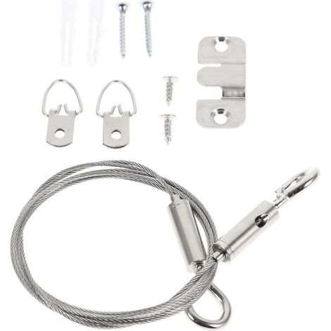 1 Kit de suspension pour tableaux, crochet de suspension multifonctionnel en fil de fer (fil de 1,2 m)-AquaForge (1/3)