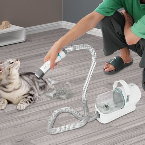 Tondeuse Chien avec Aspirateur, Aspiration 99% des poils d'animaux, Aspirateur poil de chien Chat Professionnelle, 7 Outils de Toilettage éprouvés, 1,5L Ultra-Récipient, Silencieuse (1/5)