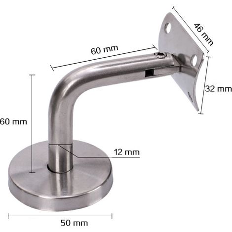 Support de main courante en acier inoxydable, plaque de support mobile en arc (1/5)