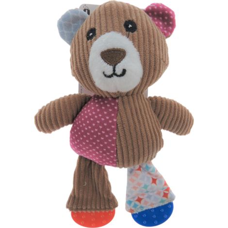 Jouet ourson brun Nilak, avec pieds TPR, 19 cm, pour chiot - Flamingo (1/4)