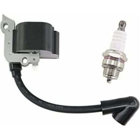 Bobine d'allumage avec bougie pour tondeuses à gazon Stihl FS38, FS46, FS45, FS55, FC55, FC55Z, FC55-DZ, HL45, HL45Z, HL45-DZ, HS45, HS45z, KM55, KM55RZ, KM55 (1/5)