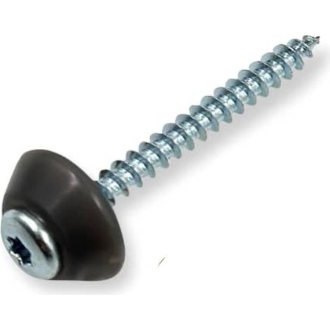 Vis galvanisées M5 x 50 mm pour bois avec rondelle d'étanchéité grise MK PC DIAMONDS, 50 pièces (1/5)