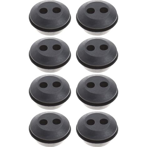 8pcs 2 Trous Réservoir de Carburant œillets en Caoutchouc Noir pour Coupe-Herbe Tondeuse à Gazon Débroussailleuses Souffleurs Remplacement, 5x19mm (1/5)