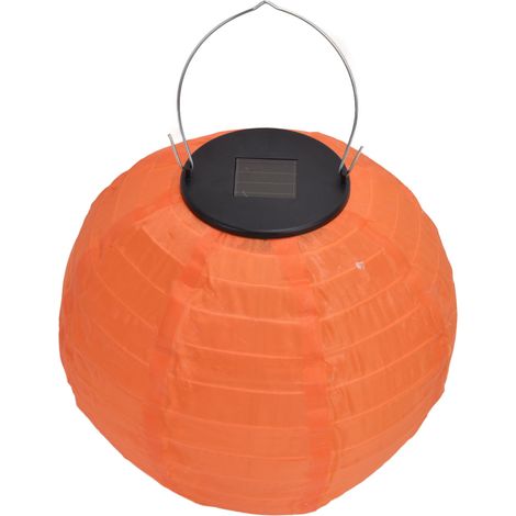 Lanterne solaire LED étanche, lanterne chinoise en tissu, orange, idéale pour les mariages, les fêtes, la décoration de la maison et du jardin. (1/5)