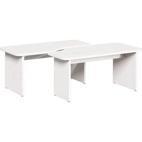 Maison Exclusive - Tavolino da salotto 2 pcs Bianco Legno di pino massello