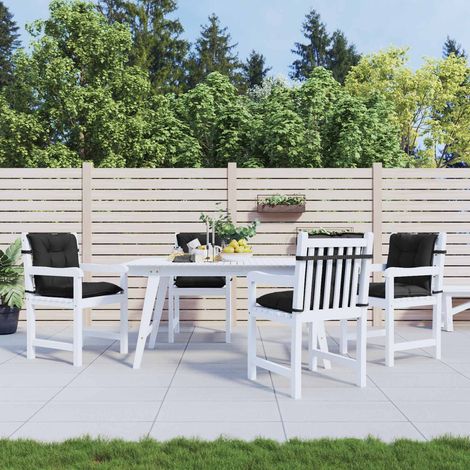 vidaXL Set di Cuscini per Sedia Bassa 4 pcs Melange Nero