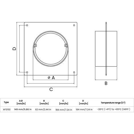Wall Flange 150 mm, PVC Fitting for Ventilation Duct, Round Tube, Home Ventilation System (1/4)