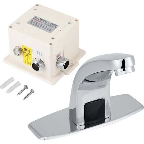 Robinet à Induction, Robinet à Capteur Infrarouge Automatique avec Boîtier de Commande pour éviers de Cuisine et de Salle de Bain Robinet d'eau Froide
