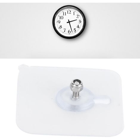 Gancho adhesivo de plástico resistente a una carga de 5 kg, sin juntas, para montaje en pared de reloj o cocina.