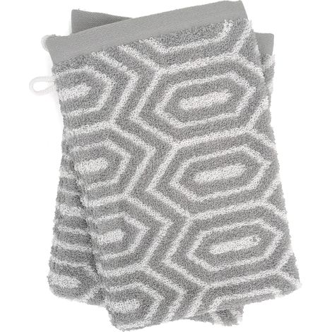 Lot de 2 gants de toilette SYMETRIE coton Alvéoles