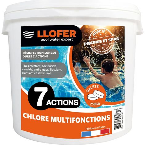 10KG CHLORE MULTIFONCTIONS GALETS DE 250GR (1/5)