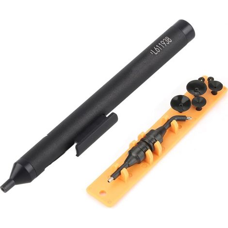 Stylo à ventouses,Aspiration Stylo Vacuum Suction Pen L611938 Kit de Ramassage de la Succion Manuelle avec 6 Ventouses 2 Embouts d'aspiration pour IC SMD Ventouse A (1/5)