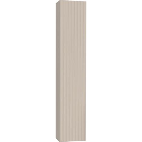 Colonne murale suspendue 1 porte beige façade relief à stries verticales - JANEIRO BEIGE (1/3)
