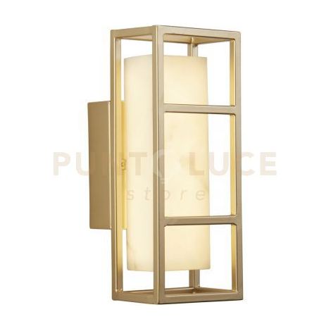 Applique LED Mirage, oro opaco e resina marmorizzata