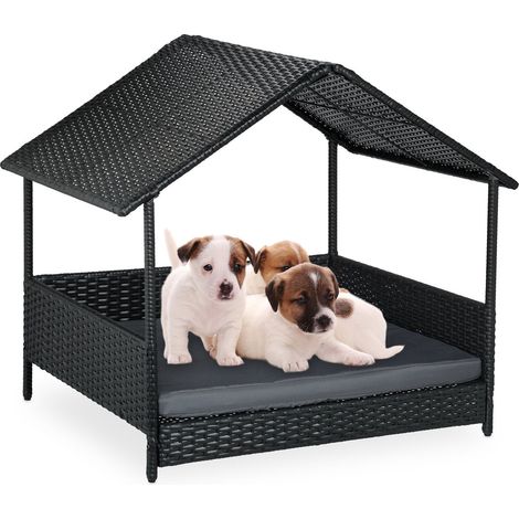 Cama para perros de exterior con dosel para razas pequeñas y medianas