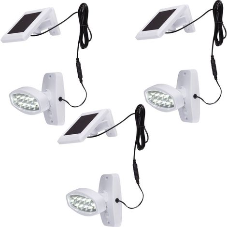 3er Set LED Solar Außen Leuchten Bewegungsmelder Wand Strahler Beleuchtungen Lampen (1/5)