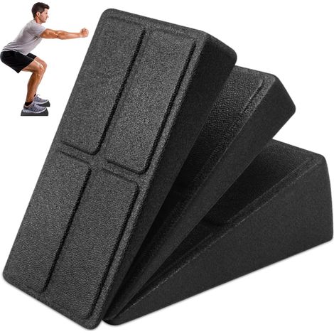 Planche inclinée - Ensemble de 3 pièces - Matériau en mousse EPP - Antidérapante - Convient pour les squats et les étirements - Noir (noir) (1/5)