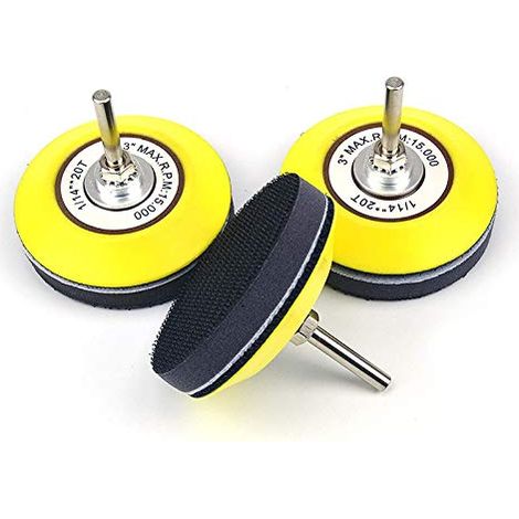 75 mm (3 Zoll) Klett-Schleifscheibe für Schleifscheiben mit 6 mm Schaftdurchmesser, Bohrfutter + Schleifteller