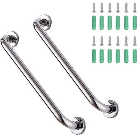 Barra de apoyo de pared,2 piezas,30 cm,Acero inoxidable,Barra de apoyo para inodoro,Barra de apoyo antideslizante,Alta capacidad de carga (1/5)