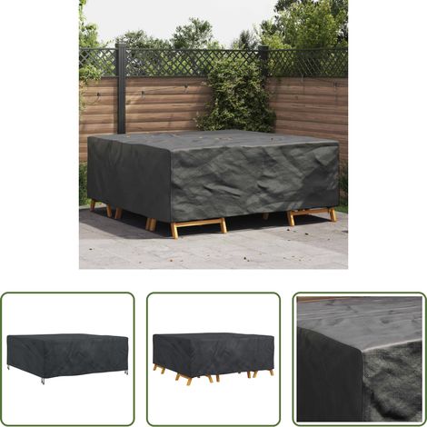 Außenmöbel -  Möbelbezug Uni Schwarz 200 x 190 x 85 cm 210D