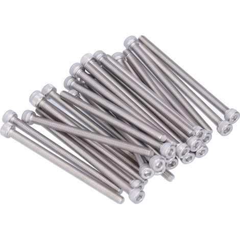 Lot de 30 vis M5 à tête cylindrique hexagonale creuse, inox A2, tige de 60 mm, kit de fixation (1/5)