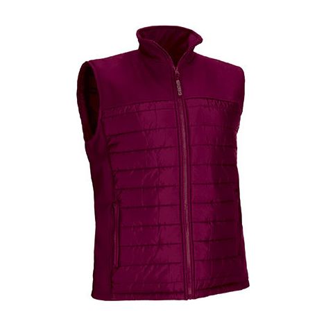 Chaleco acolchado con bolsillos, cuello alto y cintura recta, tejido acolchado y softshell en canesú VALENTO MULHOLLAND XL Granate caoba