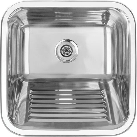 Lavello sottotop a vasca singola in acciaio inox 45x45cm Chios Kuchinox (1/4)