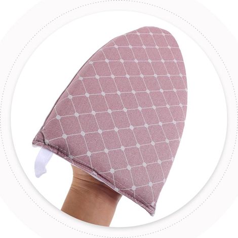 Tapis de repassage lot de 1 en coton rose 24 x 14 cm résistant à la chaleur portable et compact pour fer à vapeur et protection des vêtements (1/4)
