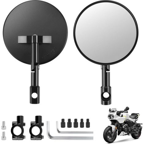 Motorrad Spiegel 2 Stück, 360° drehbar, E24-geprüft, CNC Aluminium, für Roller & Motorräder (1/5)