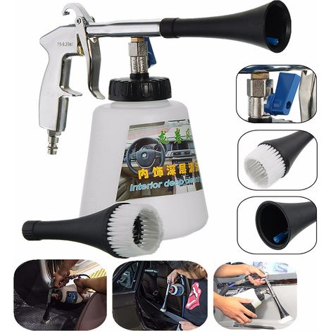 Intérieur de Voiture à Laver Pistolet à Eau Buse de Pistolet Pulvérisateur avec Brosse Haute Pression Pulvérisateur de Nettoyage à Air Intérieur Rondelle Outil Care pour Auto Voiture Moto Véhicule (1/5)